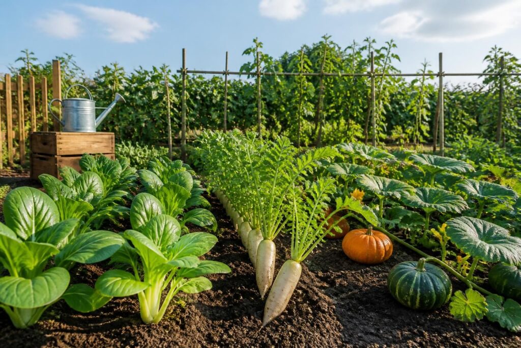 découvrez comment cultiver facilement des légumes asiatiques tels que le pak choï, le radis daïkon et les courges dans votre jardin pour des récoltes savoureuses et originales.