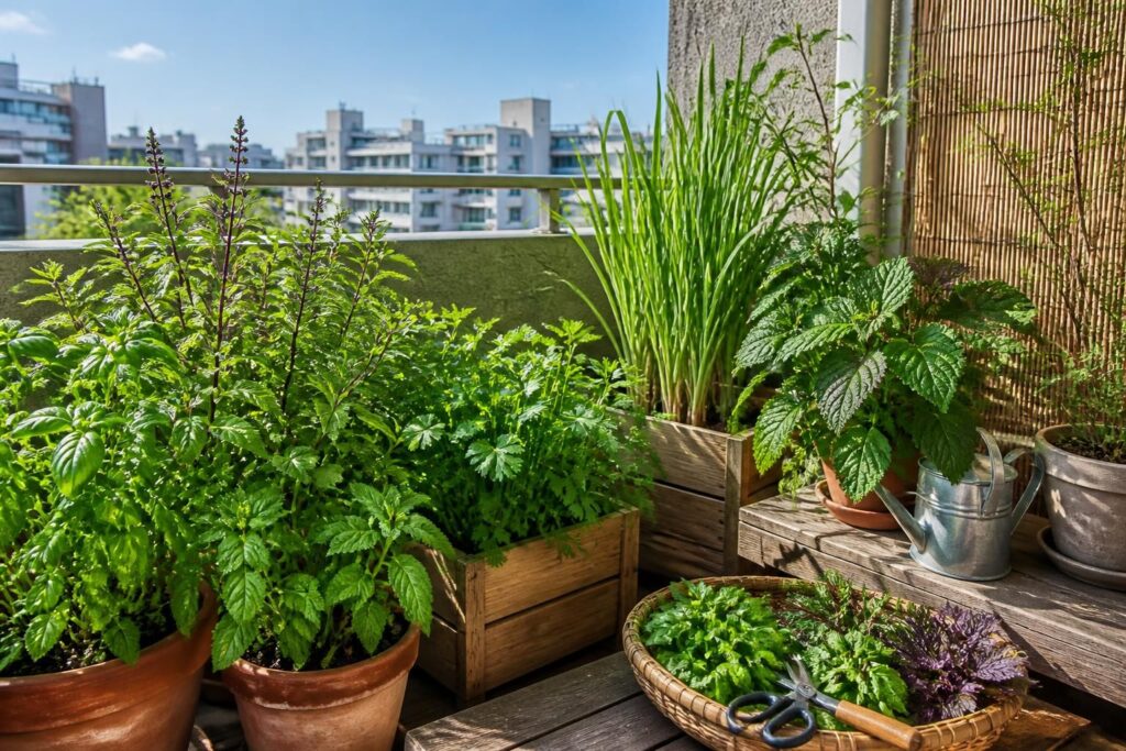 Cultiver un potager d&rsquo;aromates asiatiques sur son balcon