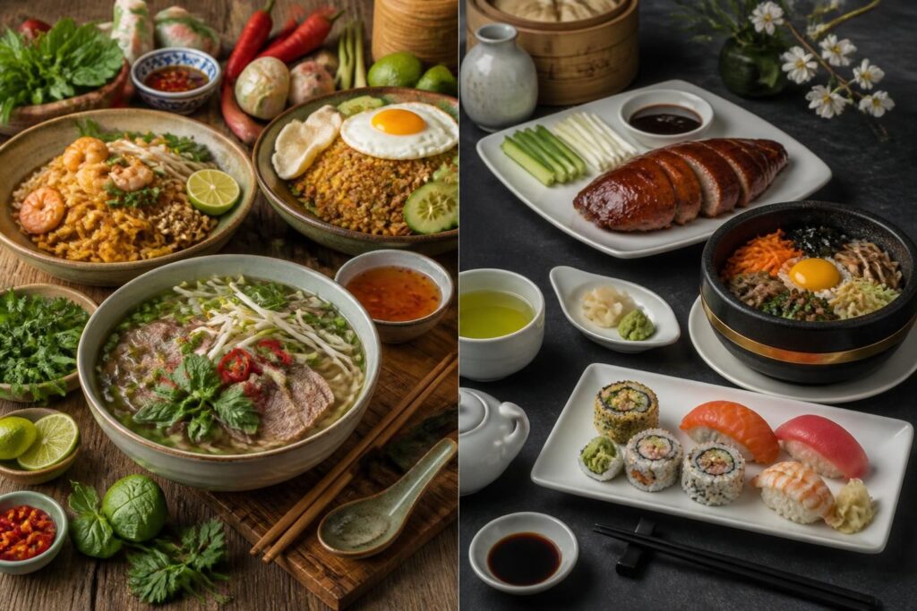 découvrez les différences clés entre la cuisine du sud-est asiatique et celle de l'asie de l'est, leurs ingrédients typiques, saveurs et techniques culinaires.