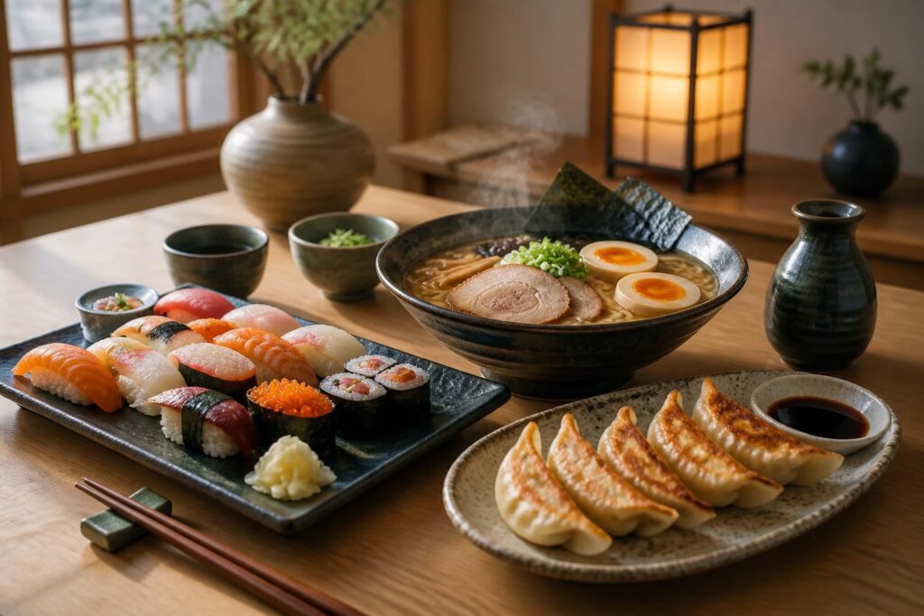 découvrez un panorama savoureux du japon à travers ses spécialités culinaires incontournables : sushis frais, ramen réconfortants et gyozas croustillants.