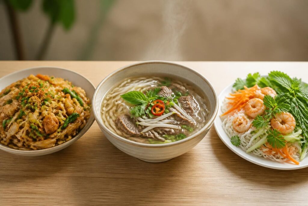 découvrez les différentes façons de déguster le bún et les nouilles de riz : sautées, en bouillon ou en salade, pour des plats savoureux et traditionnels.