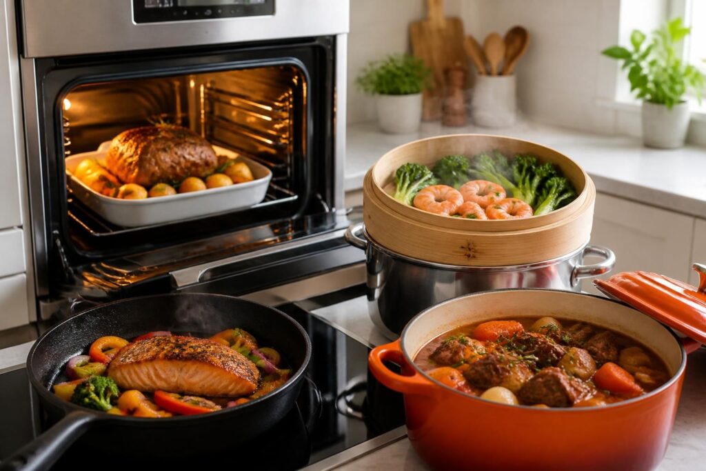 découvrez comment maîtriser toutes les techniques de cuisson : poêle, four, vapeur et mijoté, pour des plats savoureux et parfaitement cuisinés à chaque fois.