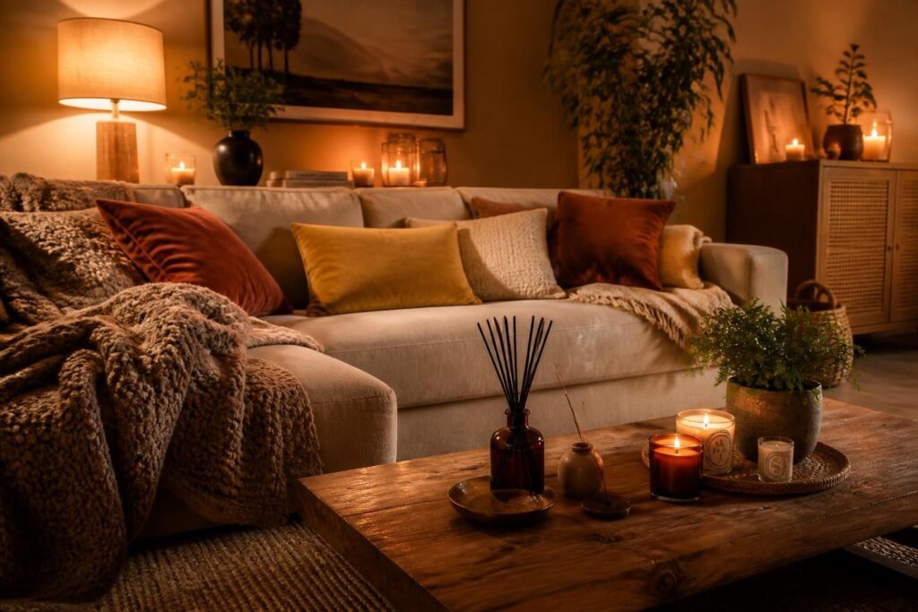 découvrez comment créer une ambiance cosy à la maison grâce à l'éclairage chaleureux, des textiles confortables et des senteurs apaisantes pour un cocon de bien-être.