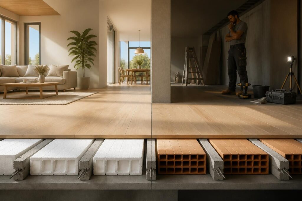 Plancher en bois : avantages et inconvénients d’un plancher hourdis