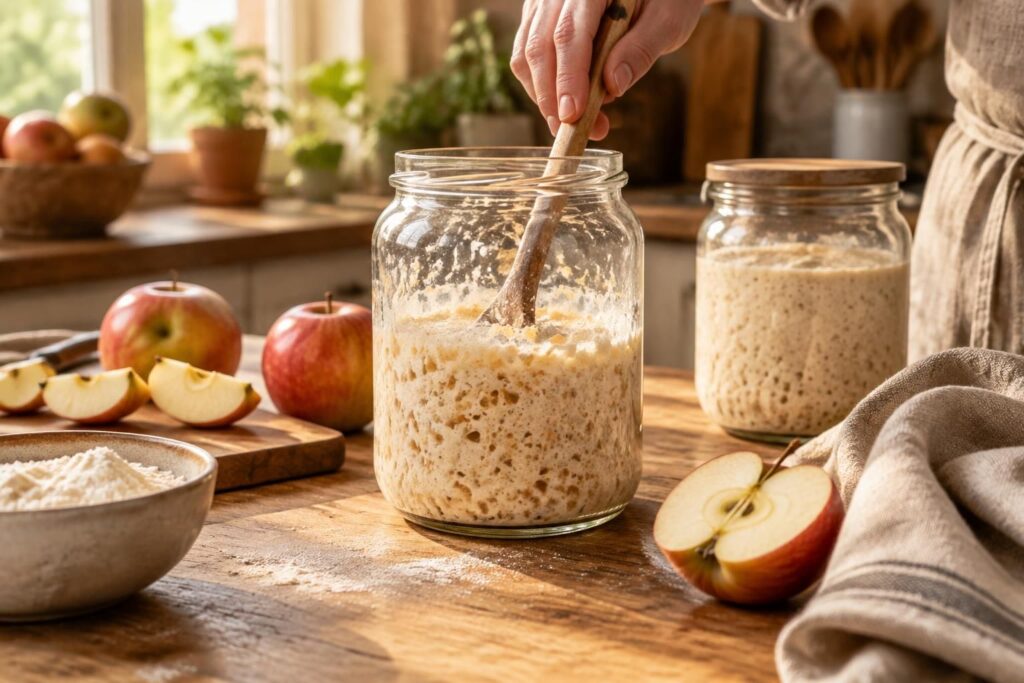 Levain de pomme : recettes et astuces pour une fermentation naturelle réussie